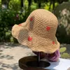 ベレー帽は女性のための刺繍されたバケツ折り畳み式かぎ針編みのサンシェード帽子ホリデービーチ卸売ガールズサンパナマストローlm96
