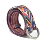 Belts Canvas Ornaments Double Ring Buckle Ethnic Style Woven Trouser Belt Hipster Chinese Casual Men And Women