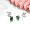 Stud Echt Groen Chroom Diopsiet Massief 925 Zilveren Oorbel Vrouwen Fijne Sieraden Multi-color Geboortesteen Geschenken Klassieke Stijl 230515