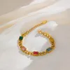 Link Bracelets Charm Multi Color Crystal Chain For Women Fashion 316l Stainless Steel Men Jewelry Christmas Gift Items