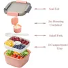 Bento Boxes Lunch Bento Box Salad For With Compartments Kawaii Women Microwave Portable Food Plastic Container School Tableware Picnic Set 230515