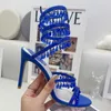 Sandały na pięcie stiletto Rene Caovilla luksusowy projektant kryształowej lampy wisiorek dhinestone Twining Foot Ring High Ed Women Buty wąskie opaski 10 cm sandał Big 436