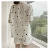 Женская пижама для женщин для женщин домашняя одежда Пижама, дама, сердце печати, ночная лаунж носить сексуальную одежду для сна с двумя частями пижамы лето 230515