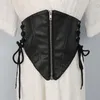 Cinture Cerniera irregolare Corsetto Buster Cintura per donna Lolita Cuoio Sexy Fasce larghe in vita Camicia cappotto primaverile Cintura da donna