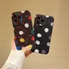 Luxury Polka Dot Phone Case Designer Phonecase för iPhone 14 Pro Max 14Plus 11 12 13 Pro Max Case Electropated Leather Mobile Phones Cover 2023