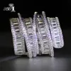 With Side Stones YaYI Jewelry Fashion Complex Design Princess Cut 260pcs AAAAA White Zircon Silver Color Engagement Wedding Party Gift Rings 230512