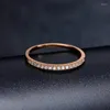 Cluster Rings 18K AU750 Rose Gold Ring Women Wedding Anniversary Engagement Party Round Moissanite Diamond Elegant Romantic Trendy