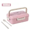 Bento Boxes Microwave Lunch Box Spoon Chopsticks Wheat Straw Office Cerier Eurs Outdoor Picnic Food Storage Container School Kid Bento Box 230515