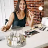 Lagringslådor Roterande makeupfodral Multikompartment Organisator bänkskiva Clear Comestics Box för kvinnor