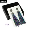 Boucles d'oreilles pendantes mode Style bohème gland multicolore verre perles de cristal pavé strass breloques et longue boucle d'oreille