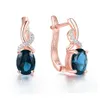 Ear Mankiet Kuololit 585 Rose Gold Topaz Stoaz Stof Luksusowe kolczyki damskie 925 Srebrne srebrne Jade Mint Sapphire Kolczyki 230512