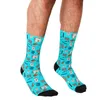 Calcetines masculinos patrón divertido de diversión para hombres harajuku hombres felices hip hop novedoso novio de chicos lindos tripulación casual para