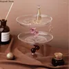 Plates Creative Glass Dessert Plate Round Cake Tray Home Decoration Storage Pography Props Table Seary Display