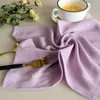 Table Napkin 6pcs/lot Home Decor Plain Linen Napkins Cotton El Western Food Wedding Party Kitchen Baking Background Cloth Tea Towel