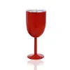 10オンス赤ワイングラス蓋付きゴブレットステンレス鋼タンブラー断熱シャンパンガラスウェディングパーティー2023
