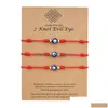 Bracelets porte-bonheur mauvais œil bleu 7 noeud chanceux chaîne rouge réglable Amet pour femmes hommes petits garçons filles livraison directe bijoux Dhgarden Dh3Ql