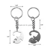 Keychains Lanyards 2pcs puzzle Cat Keychain pour les femmes une paire de couple amant Animal Matching Pendant Valentines Gift Unic Dhgarden Dhwxa