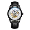 Orologi da polso quadrante diametro 40 mm orologio meccanico completamente automatico da uomo display blu luminoso moda