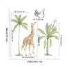 Enfants Jouets Autocollants Grand Lion Africain Girafe Animaux Sauvages Arbre Tropical Aquarelle Sticker Mural Pépinière Stickers Muraux Enfants Garçons Chambre Décor À La Maison