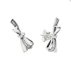 Springling Bow Stud Earring voor Pandora 100% 925 Sterling Silver Party Sieraden Designer oorbellen voor vrouwelijke meisjes zussen cadeau luxe oorrang met originele doos