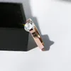 Pierścienie ślubne CZ Pierścień cyrkonu dla kobiet mężczyzn Kolor Rose Gold Stal Stael Fashion Małżeństwo W hurtowa biżuteria zaręczynowa (GR290)