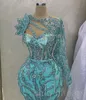 2023 MAY ASO EBI Cequined Lace Dress Crystals Frezs Sexy Evening Formal impreza Druga przyjęcie urodzinowe suknie zaręczynowe sukienka szata de soiree ZJ261