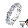 Solitaire ring cosya 2.2 ct alle mo siliconen dames rijring 925 sterling zilver d platinum diamanten ring eeuwige bruiloft voortreffelijke sieraden 230512