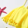 Famille correspondant tenues jaune mère et fille Bikini maillots de bain plage bain maillots de bain maman moi vêtements prêt 230512