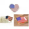 Brooches Heart Shape Rhinestone Flag Brooch Pin US Fashion Jewelry