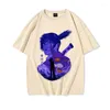 Men's T Shirts Chainsaw Man Anime Men Loose Tshirt Harajuku Cotton Makima Power Graphic Vintage Shirt Y2k Top Tees Women Clothing