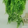 Dekoratif çiçekler simüle bitki Farsça çim yaprağı duvar asılı asma asma eğrelti otu yeşil dekorasyon klorofit