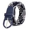 Riemen dames elastische riem blauw grijs twilling casual voor mannen zwart ademende student geweven leer