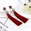 Dangle Lustre Boho Cristal Long Gland Boucles D'oreilles Pour Les Femmes Ethnique Géométrique Rose Fleur Signe Déclaration Goutte Boucle D'oreille 2021 Fashio Dh7Ru