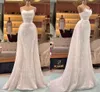 Sparkly Plus Size Mermaid Wedding Dresses Strapless Sequined Draped Pleats Long Train Second Reception Dress Bridal Gowns Custom Made