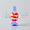 Beracky New Built-in Flower Glass Bubble Carb Cap 26mm OD Stripe Carb Caps for Beveled Edge Quartz Banger Nails Water Bongs Dab Rigs