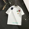 T-shirt maschile Designer 23SS Plus Tees Polos Prem Ack e White Bicolor Dente Sbromatura da denti Gradiente Round Neck Short Maniche Suee Street Cotton Top THTK