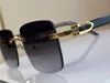 メンズカーターのためのブランドデザインサングラスリムレススクエアシェイプマン18kゴールドフレームグラス寺院シンプルな寛大なスタイル屋外UV400保護メガネ012