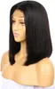 Synthetic Wigs Short Bob Lace Front Wigs Remy Human Hair Natural Black Frontal Wig 180% Density