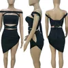 Kadınlar Suits Blazers 2023 Yaz Mini Elbise Moda 2 PCS Set Vestidos Bandage Bundled Halter Bodycon Kadın Giysileri Seksi Beach Party Gecesi