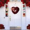 Dekorative Blumen, herzförmiger Valentinstagskranz, Weihnachtsdekoration für die Haustür, für Fenster, Wand, Hochzeiten im Innen- und Außenbereich
