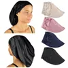 Hijabs Luxury Pure Silk Hair Bonnet For Sleeping 100 Mulberry Sleep Night Cap Long Turban Big Volume Curly Headwrap 230515