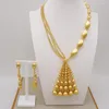 Brincos de colar Definir Moda Wedding Gold Color African Contas Colares Dubai Jóias de noiva para mulheres Presente de festa