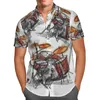 Camisas casuales para hombres Harajuku Colorful Street Drum Kit Punk Hawaii Camisas Hipster Impresión 3D Cool Men Camisa de manga corta Streetwear