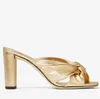 Top Luxury Brand Avenue Women Sandals Shoes Bow Toe Strappy Block Heels Slip On Mules Ladies Casual Party Dress Flip Flops EU35-43
