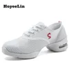 حذاء الرقص Hoyeelin Modern Jazz Dance Sneakers Women Treasable Mesh Lace Up Practice Shoes Cushioning Budunight Litness Trainers 230516