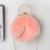 New Rabbit Ear Bag Portable Plush Chain Bag Women's Bag Cute Rabbit One Shoulder Crossbody Bag wallet