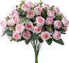 Fleurs décoratives Soie Artificielle Rose Décoration Blanc De Mariage Maison De Noël Automne Faux Bouquet De Fleurs Artisanat Guirlande Fournitures Valentine