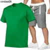 Retail Summer Tracksuits Sports and Leisure Two Piece Set T-Shirts and Shorts Men's Running Training Outfits