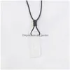 Pendentif Colliers Corde Noire Tissé Irregar Agates Bande Pierre Guérison Cristal Quartz Pilier Collier Bijoux Femmes Hommes Drop Dhgarden Dh6N1