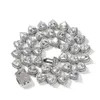 심장 모양 테니스 체인 목걸이 여성 선물 화려한 지르콘 모조 다이아몬드 보석